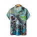 Men's Crazy Pirate Print Lapel POLO Shirt 37653550X