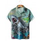 Men's Crazy Pirate Print Lapel POLO Shirt 37653550X