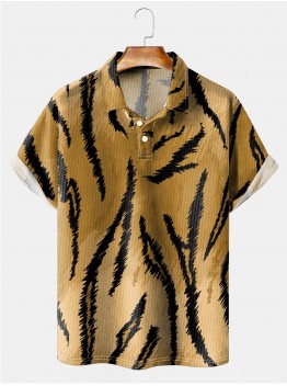 Tiger Texture Comfort Short Sleeve Polo Shirt